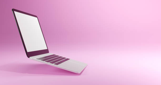 istock Laptops mockup with blank white screen for your design. 3d render illustration 1400382868