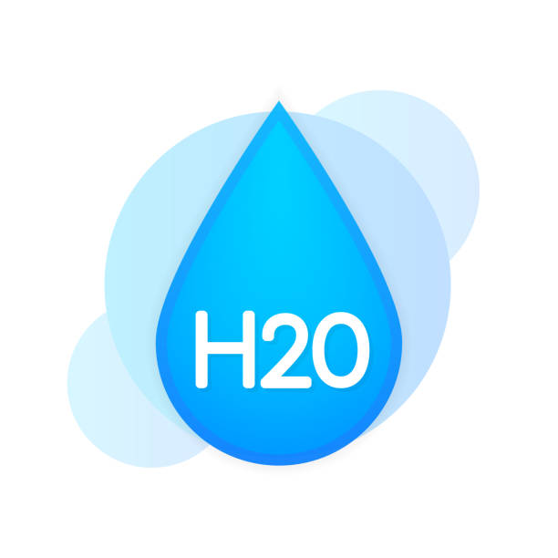 illustrazioni stock, clip art, cartoni animati e icone di tendenza di h2o realistico blu una goccia d'acqua. web design. illustrazione vettoriale - drink falling concepts humor