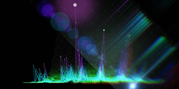 istock Abstract  background with 3d grid and color lines on black. Technology concept.  Visual presentation on the analysis of big data. Banner for business, science and technology data analytics representation. Big data. 1400388682