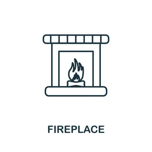 Vector illustration of Fireplace icon. Simple illustration from furniture collection. Creative Fireplace icon for web design, templates, infographics