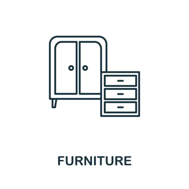 Vector illustration of Furniture icon. Simple line element Furniture symbol for templates, web design and infographics