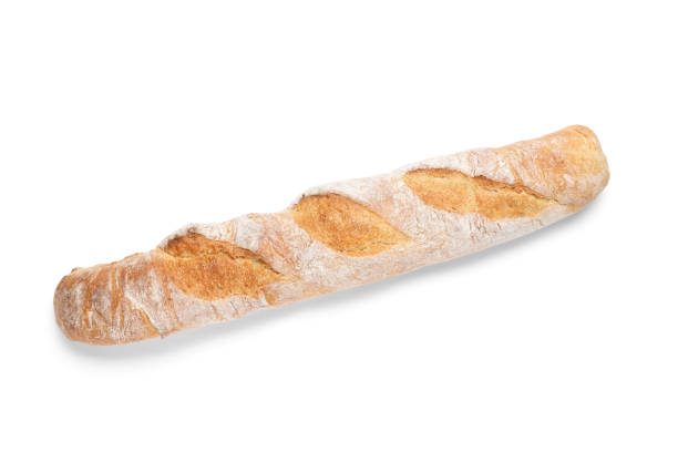 istock Crispy French baguette isolated on white. Fresh bread 1400391532