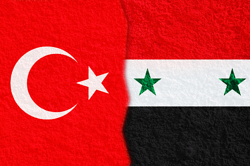 Flag of Turkey and Syria