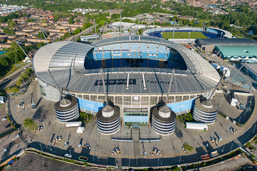 Lexington, Kentucky, July 25, 2020: Aerial view of Kroger Field football stadium of University of Kentucky in Lexington, Kentucky