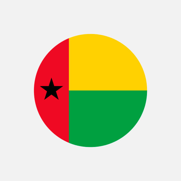 land guinea-bissau. flagge guinea-bissaus. vektorillustration. - guinea bissau flag stock-grafiken, -clipart, -cartoons und -symbole