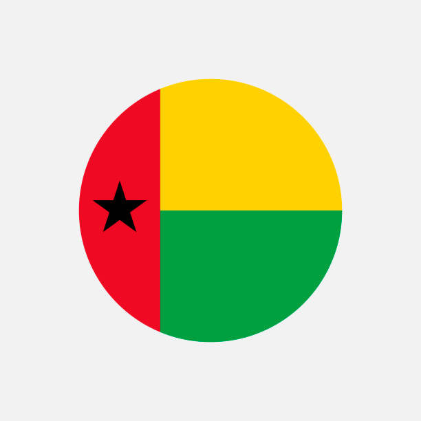国ギニアビサウ。ギニアビサウの国旗。ベクターイラストレーション。 - guinea bissau flag点のイラスト素材／クリップアート素材／マンガ素材／アイコン素材