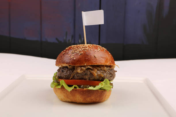 istock Homemade hamburger with fresh vegetables 1400398860