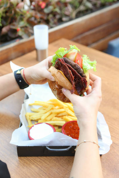 istock Homemade hamburger with fresh vegetables 1400398879