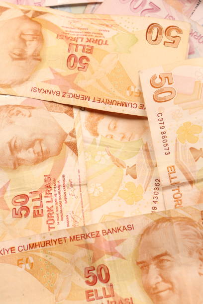 istock Turkish currency, Turkish lira banknotes 1400402220