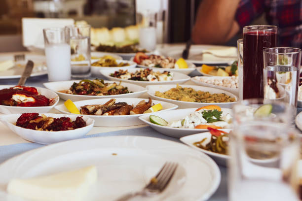 istock Traditional Turkish and Greek dinner meze table 1400403611