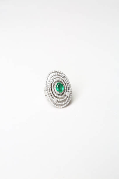 A precious ring in close-up, shot in the nature. Jewelry and products