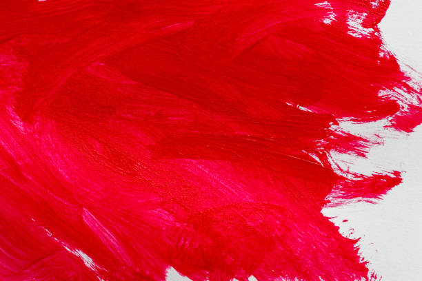 kolor czerwony - vibrant color red abstract acrylic painting zdjęcia i obrazy z banku zdjęć