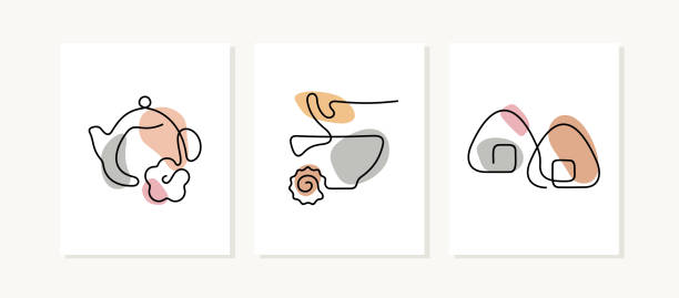 Asian restaurant posters Tea, noodles, onigiri artistic vector illustration. korean food stock illustrations
