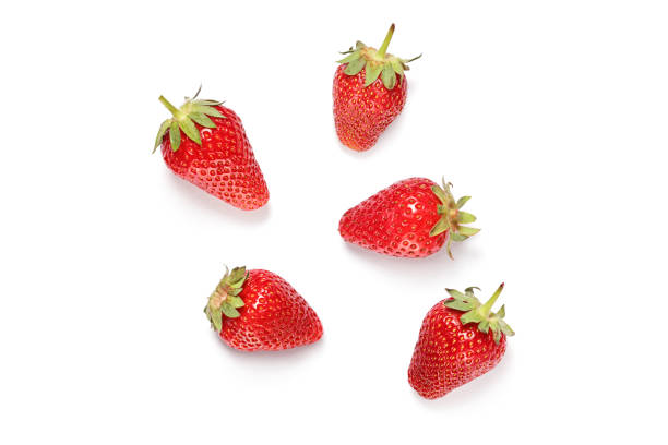 istock Studio shot of five strawberries 1400407517