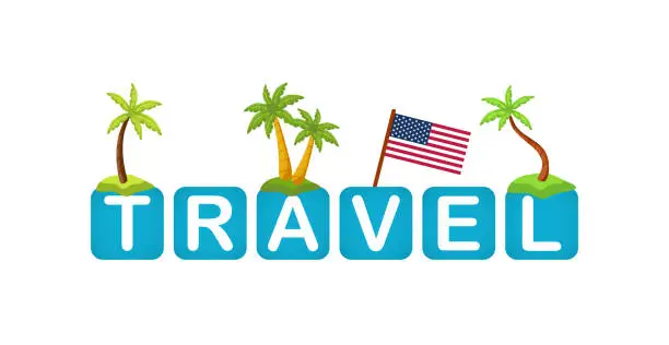Vector illustration of USA travel to the southern states of America - Vector