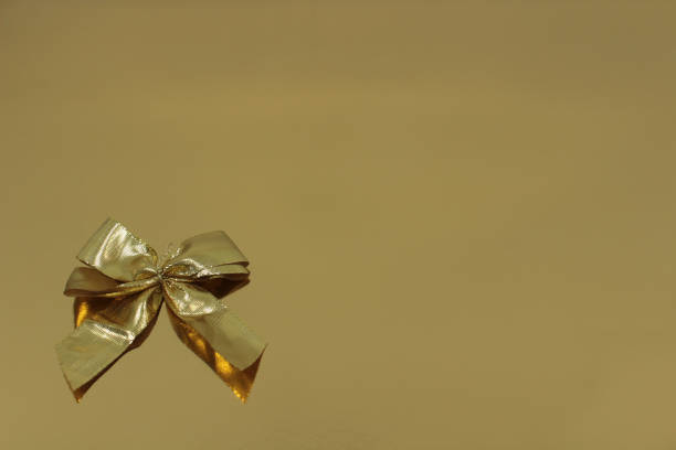 Red gift bow with copy space. Celebration.