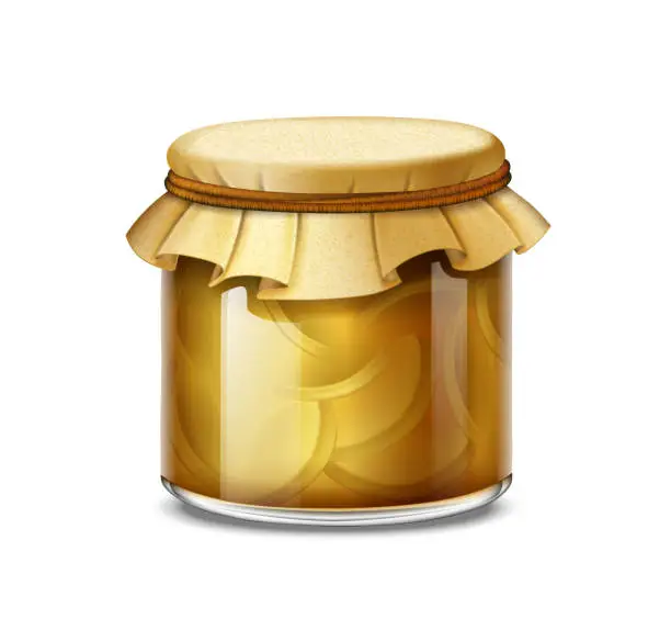 Vector illustration of Canned Pear Jam