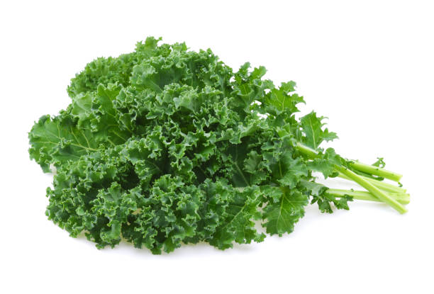 istock Kale leaf salad vegetable isolated on white background 1400414843