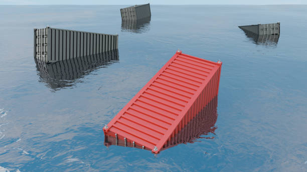 istock Shipping Cargo Containers Floating in the Ocean 1400418062