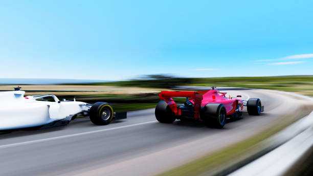 istock red race car leading on a race track 1400419600