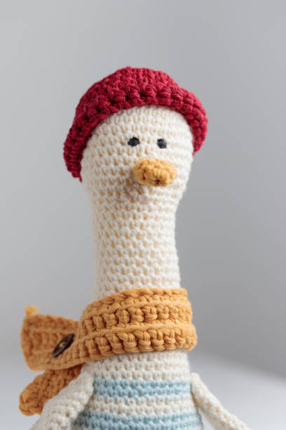 istock Cute handmade crochet knitted amigurumi goose 1400420194