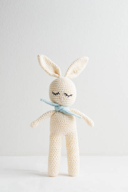 istock Cute handmade crochet knitted amigurumi bunni 1400420497