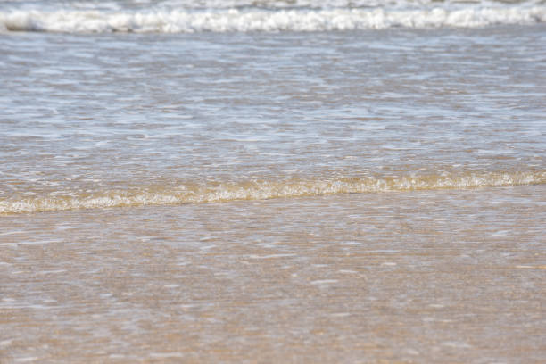 istock Sea shore with ocean water lapping at the sandy beach 1400420759