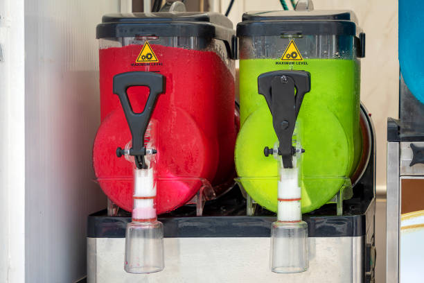 istock Cold icy slush drink machines 1400424239