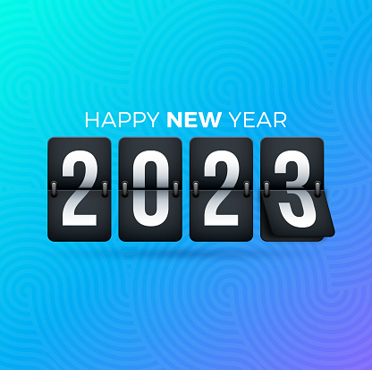Happy New Year 2023 flip clock.
