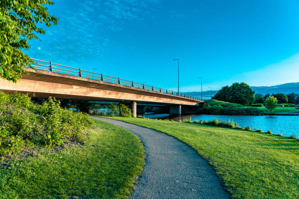 In Kehl, the Passerelle des Deux Rives (Bridge of the Two Banks) a pedestrian and bicycle bridge over the Rhine.