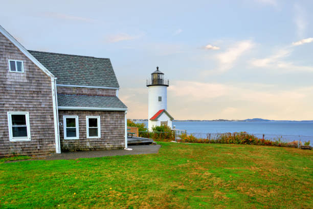 lighthouse-gloucester massachusetts - cape ann photos et images de collection