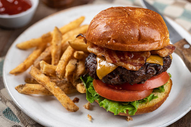 istock Bacon cheeseburger on a toasted bun 1400426591