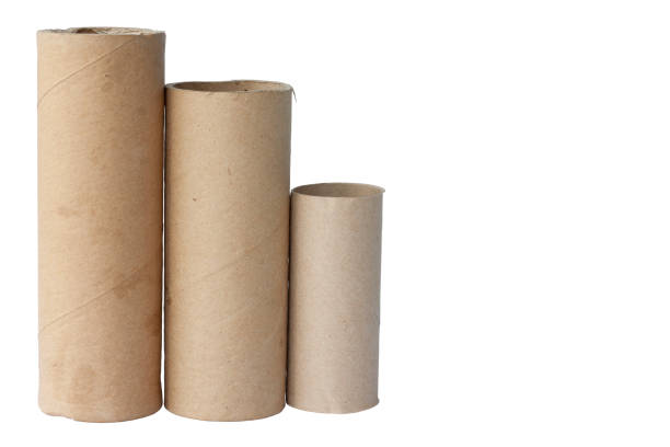 istock Empty of sorting Paper Rolls of various sizes isolated on white background included clipping path. 1400435845
