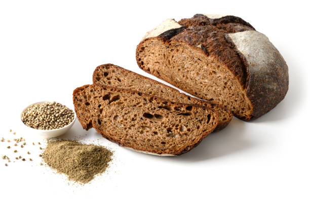 istock Healthy Hemp bread, hempseeds amd on white. 1400436652