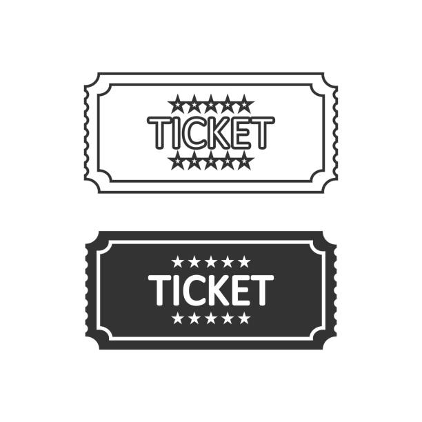 Ticket icon. Coupon symbol. Sign paper of pass vector. Ticket icon. Coupon illustration symbol. Sign paper of pass vector. ticket stub stock illustrations