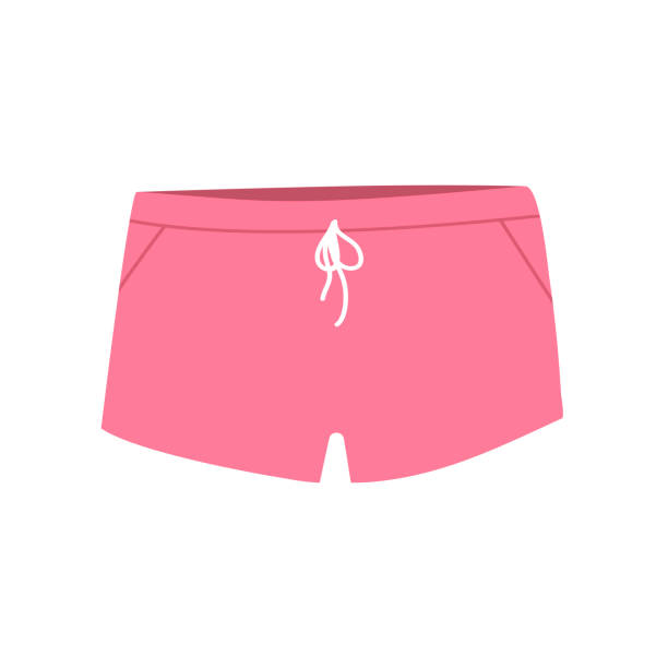 illustrazioni stock, clip art, cartoni animati e icone di tendenza di pantaloni sportivi e casual femminili su sfondo bianco - shorts