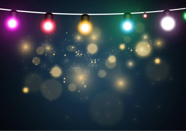 istock 2023  illustration of a light garland on a  background. 1400438944
