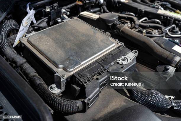 Engine Data Plug Modern 170hp Diesel Engine Two Visible Plugs Connected To The Main Unit ...