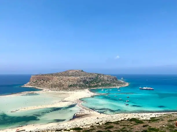 All colors of blue on balos bay