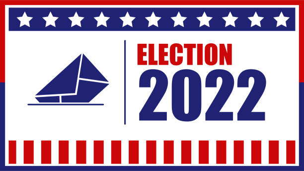Election day. Vote 2022 in USA, banner design. Illustration Election day. Vote 2022 in USA, banner design. 2022 Election vector buttons with the USA flag and color - Illustration impeachment stock illustrations