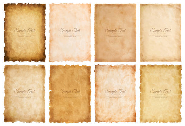 istock Vector collection set old parchment paper sheet vintage aged or texture isolated on white background 1400452630