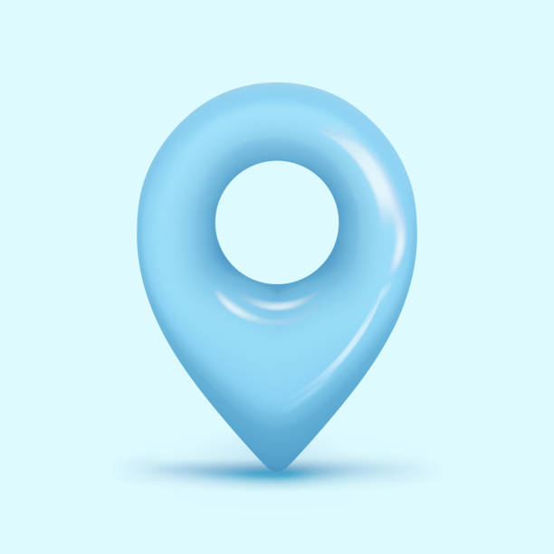 istock 3D map location point marker of map or navigation pin icon sign on isolated blue background. 3d pin navigation is pink color with shadow on map direction. 3d GPS pin vector render illustration 1400453971