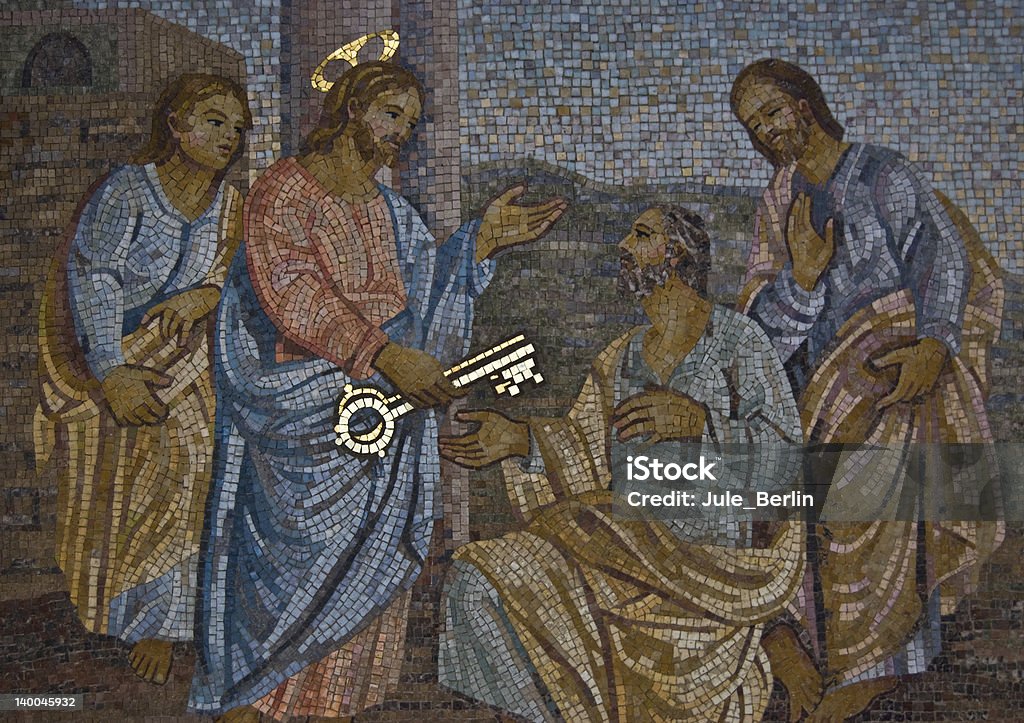 Saint Peter mosaic of Saint Peter receiving the key from Jesus Peter the Apostle Stock Photo