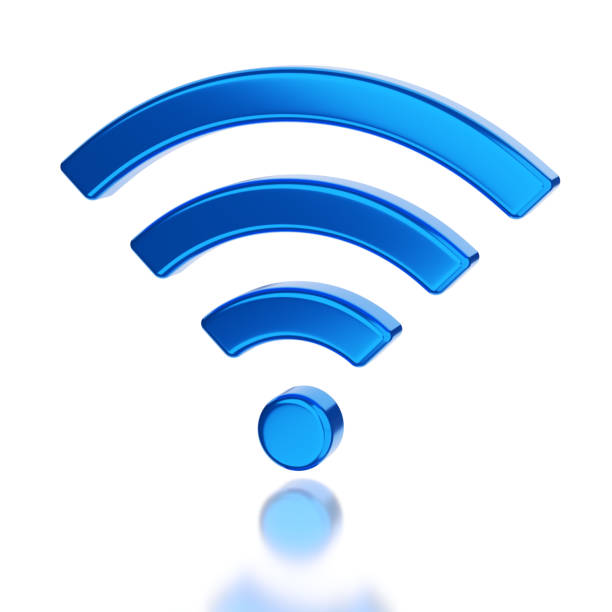 istock Wi-fi symbol isolated on white. 3D rendering. 1400467025