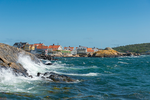 Windy west coast of Sweden. Island of Knippla in Bohuslan.