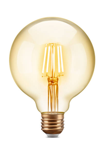 istock LED filament tungsten vintage round light bulb, isolated on white background 1400469092