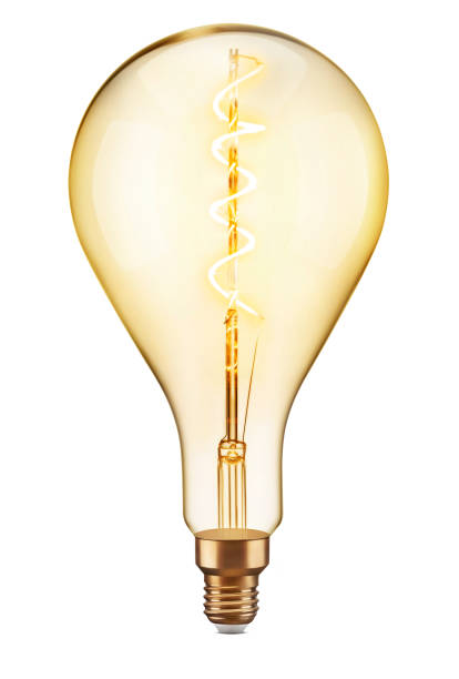 istock LED filament tungsten vintage pear shaped light bulb, isolated 1400469100