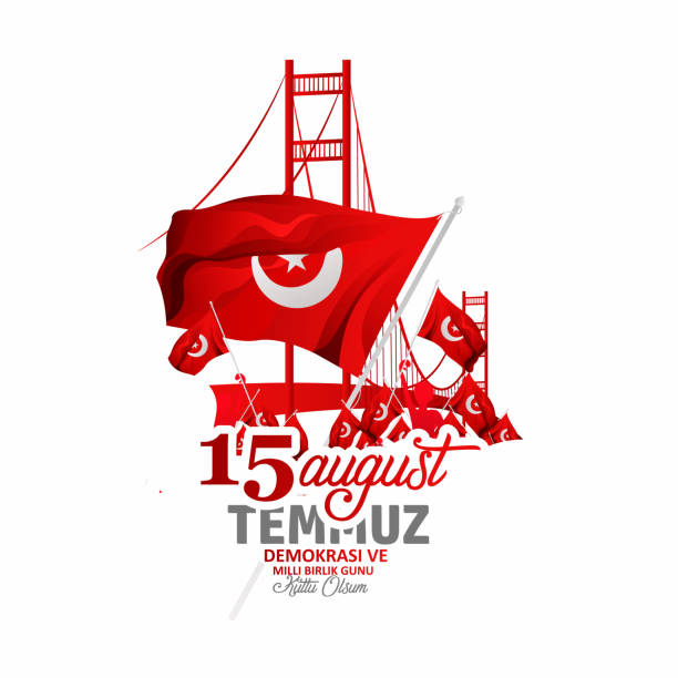 15. temmuz , tag der nationalen einheit 15. juli - coup detats stock-grafiken, -clipart, -cartoons und -symbole
