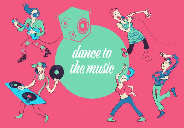 Vector illustration of dance to the music