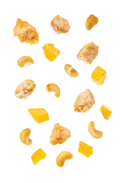 istock Mango Teriyaki chicken with rice in a plate on a white isolated background 1400472800